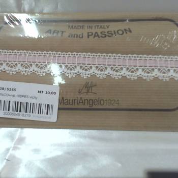 Foto Merletto cotone c/nastro art.1038 mt.10 rosa